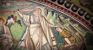 Ravenna, S. Vitale, lunetta con episodi della vita di Abramo, Il sacrificio di Isacco